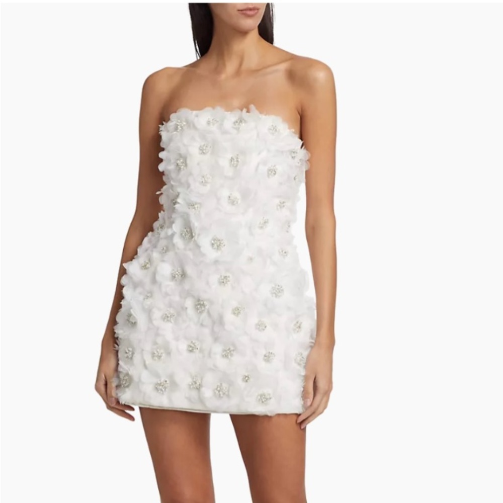 Alice + Olivia Crystal Floral Strapless Mini Gown - NEW WITH TAGS